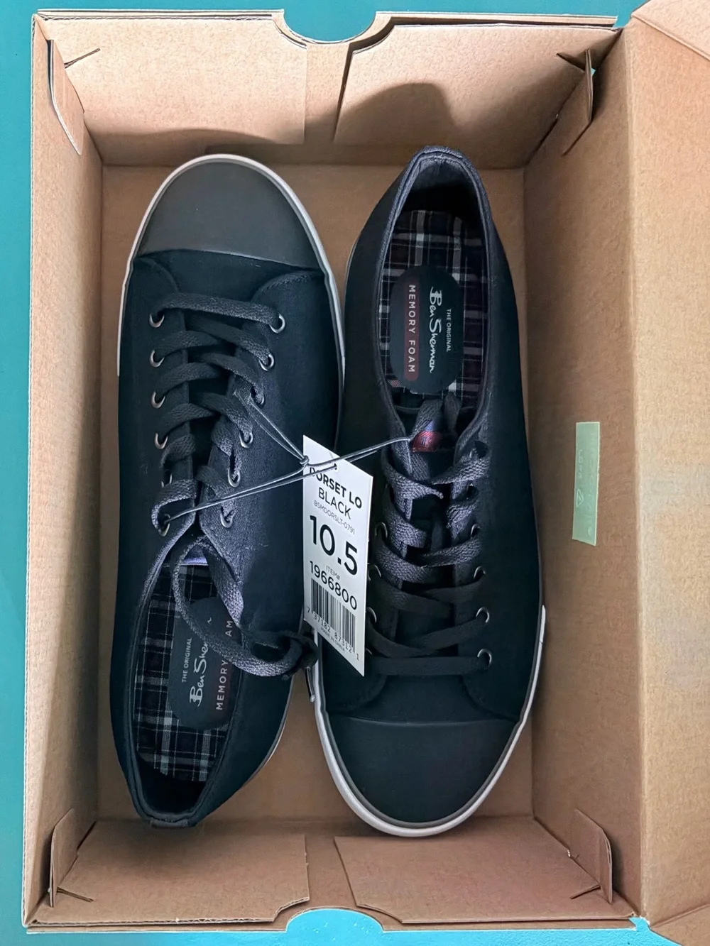 Ben Sherman Men’s Dorset Lo Canvas Sneakers - Black - Size 10.5- NIB / NWT
